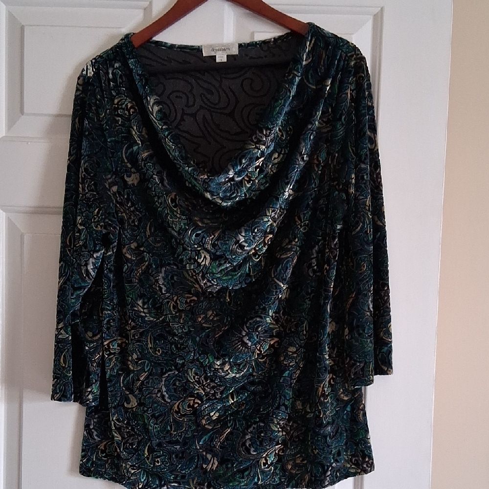 Elegant Multicolor Cowl Neck Blouse
